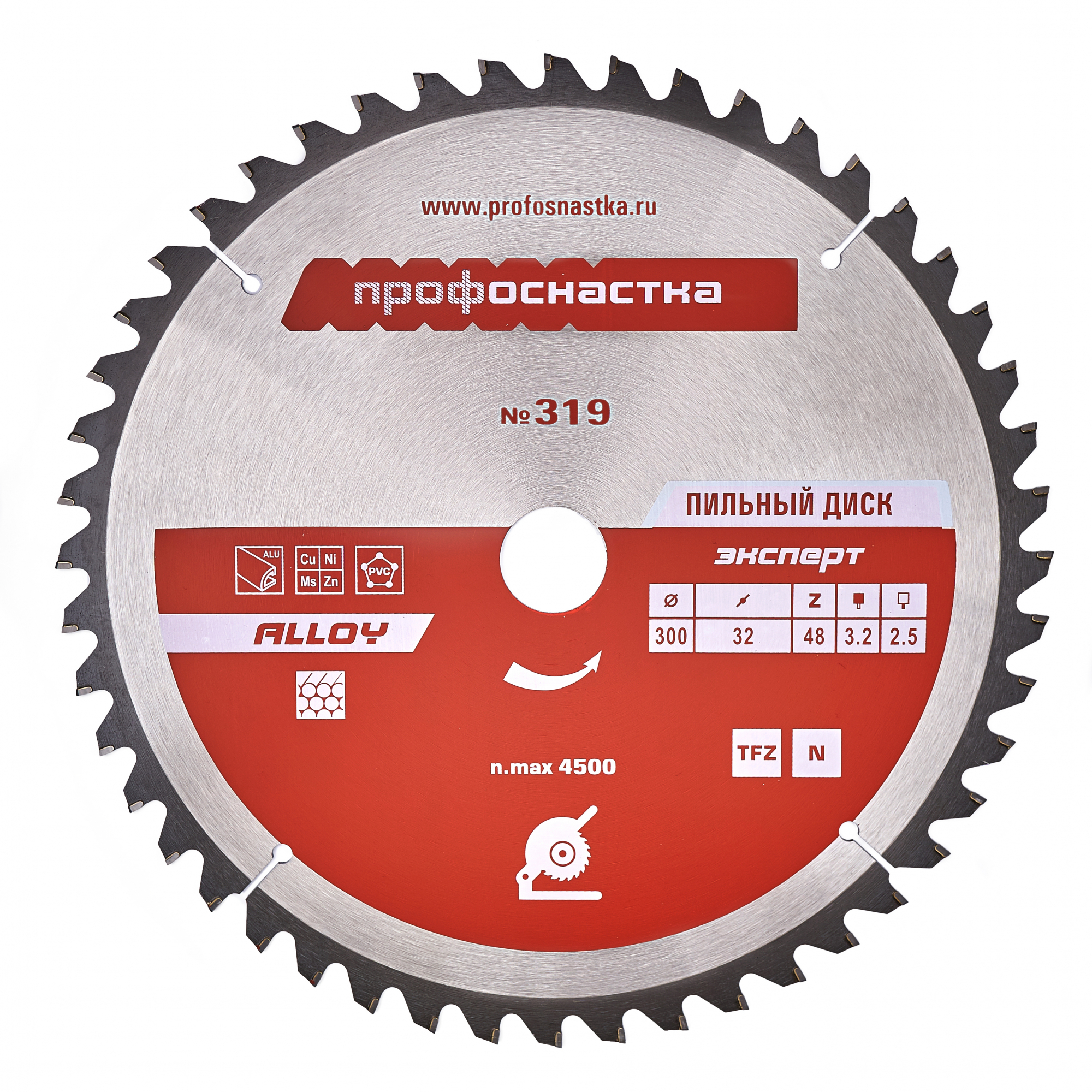 Пильный диск № 319 Алюминий (300х32 мм; Z48; TFZ N-), ТМ ПрофОснастка