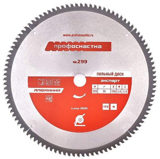 Пильный диск № 291 Алюминий (305х30 мм; Z100; TFZ N-), ТМ ПрофОснастка