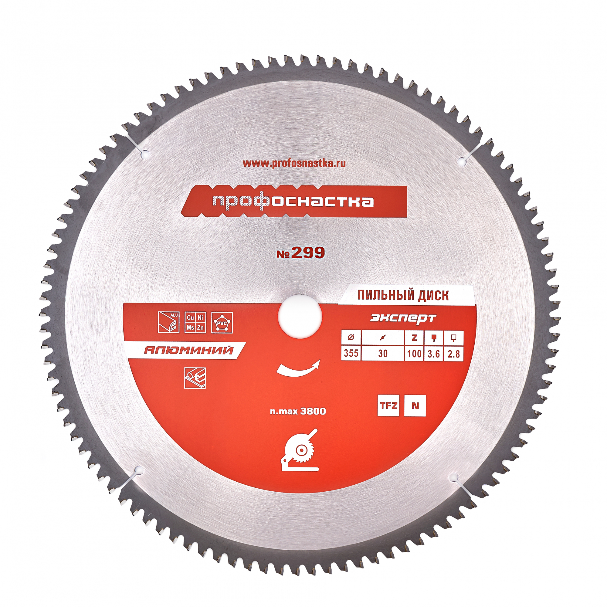 Пильный диск № 291 Алюминий (305х30 мм; Z100; TFZ N-), ТМ ПрофОснастка