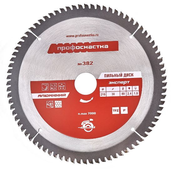 Пильный диск № 384 Алюминий (220х30/20 мм; Z60; TFZ P+), ТМ ПрофОснастка