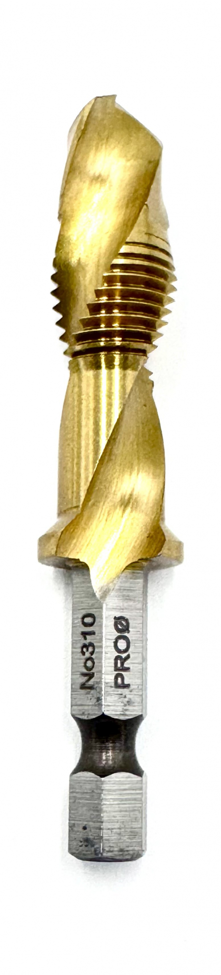 Сверло - метчик № 304 (М6x1), HEX 1/4", HSS (Р6М5) TIN, ТМ ПрофОснастка