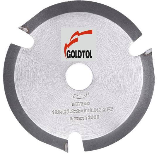 Пильный диск TCT №GT240 по дереву 125*Z3*22,23 FZ(P+) для УШМ ТМ GOLDTOL